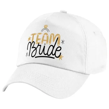 Team Bride Ruby, Πεντάφυλλο καπέλο Λευκό, 100% Βαμβακερό (Twill), με ρύθμιση, unisex