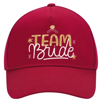 Team Bride Ruby, Adult Ultimate Hat RED, (100% COTTON DRILL, ADULT, UNISEX, ONE SIZE)