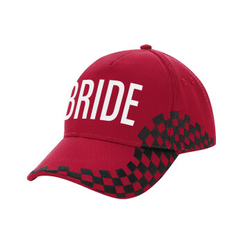 BRIDE, Καπέλο Ενηλίκων Ultimate ΚΟΚΚΙΝΟ/ΜΑΥΡΟ RACING με Σκρατς, (100% ΒΑΜΒΑΚΕΡΟ DRILL, ΕΝΗΛΙΚΩΝ, UNISEX, ONE SIZE)