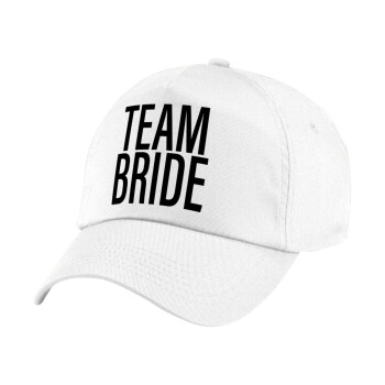 TEAM BRIDE, Children's Baseball Cap, 100% Cotton Twill, White (COTTON, CHILDREN'S, UNISEX, ONE SIZE)