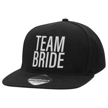 TEAM BRIDE, Καπέλο Ενηλίκων Flat Snapback Μαύρο, (POLYESTER, ΕΝΗΛΙΚΩΝ, UNISEX, ONE SIZE)