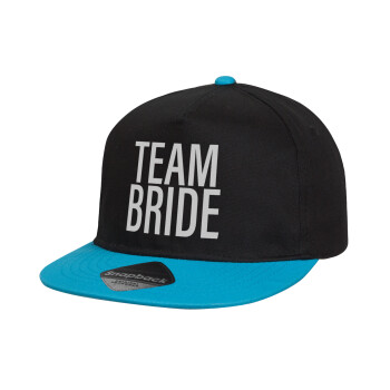 TEAM BRIDE, Καπέλο παιδικό Flat Snapback, Μαύρο/Μπλε (100% ΒΑΜΒΑΚΕΡΟ, ΠΑΙΔΙΚΟ, UNISEX, ONE SIZE)