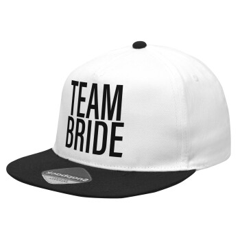 TEAM BRIDE, Καπέλο Ενηλίκων Flat Snapback Λευκό/Μαύρο, (POLYESTER, ΕΝΗΛΙΚΩΝ, UNISEX, ONE SIZE)