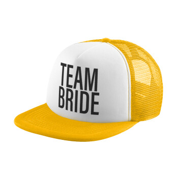 TEAM BRIDE, Καπέλο παιδικό Soft Trucker με Δίχτυ Κίτρινο/White 