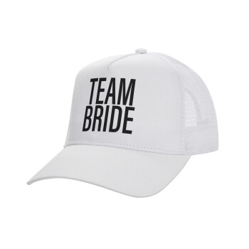 TEAM BRIDE, Καπέλο Ενηλίκων Structured Trucker, με Δίχτυ, ΛΕΥΚΟ (100% ΒΑΜΒΑΚΕΡΟ, ΕΝΗΛΙΚΩΝ, UNISEX, ONE SIZE)