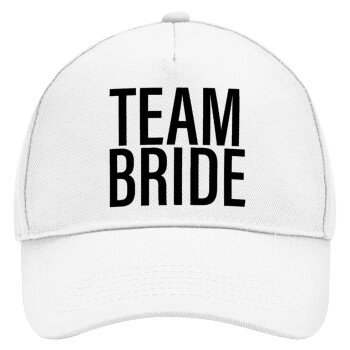TEAM BRIDE, Adult Baseball Cap, Drill, White (100% COTTON, ADULT, UNISEX, ONE SIZE)