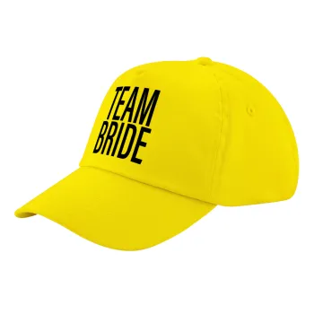 TEAM BRIDE, Καπέλο παιδικό Baseball, 100% Βαμβακερό Twill, Κίτρινο (ΒΑΜΒΑΚΕΡΟ, ΠΑΙΔΙΚΟ, UNISEX, ONE SIZE)