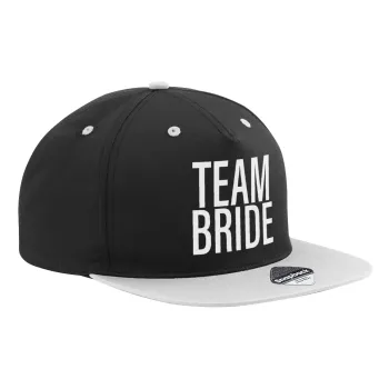 TEAM BRIDE, Καπέλο Ενηλίκων Flat Snapback Μαύρο/Γκρι, (100% ΒΑΜΒΑΚΕΡΟ TWILL, ΕΝΗΛΙΚΩΝ, UNISEX, ONE SIZE)