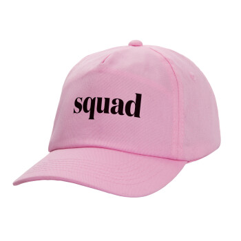 Squad display, Καπέλο παιδικό casual μπειζμπολ, 100% Βαμβακερό Twill, ΡΟΖ (ΒΑΜΒΑΚΕΡΟ, ΠΑΙΔΙΚΟ, ONE SIZE)