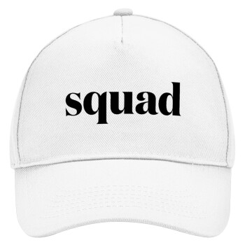 Squad display, Adult Baseball Cap, Drill, White (100% COTTON, ADULT, UNISEX, ONE SIZE)