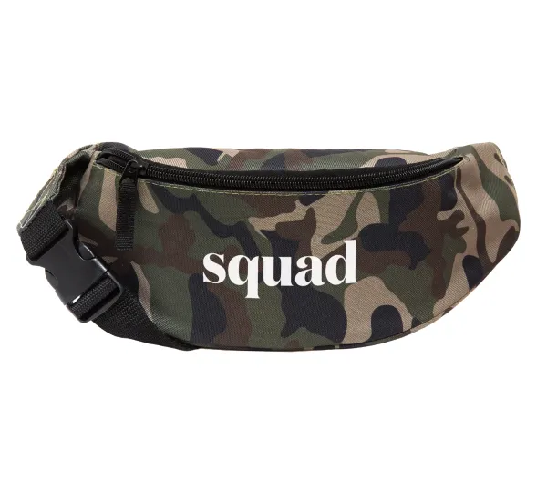 Squad display — Unisex waist bag (banana) in Jungle camouflage color with 2 pockets