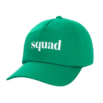 Squad display, Children's Baseball Cap, 100% Cotton Twill, Green (COTTON, CHILDREN'S, UNISEX, ONE SIZE)