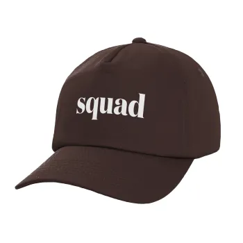 Squad display, Adult Baseball Cap, 100% Cotton, Chocolate (COTTON, ADULT, UNISEX, ONE SIZE)