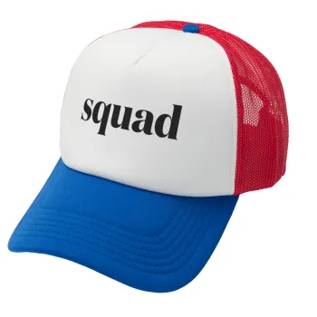 Squad display, Καπέλο Ενηλίκων Soft Trucker με Δίχτυ Red/Blue/White (POLYESTER, ΕΝΗΛΙΚΩΝ, UNISEX, ONE SIZE)