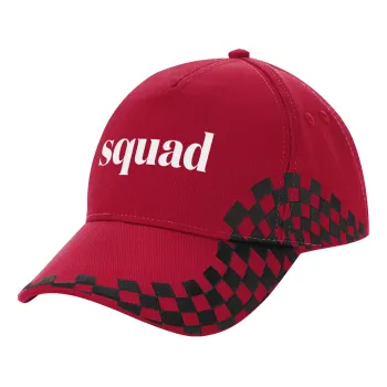 Squad display, Adult Cap RACING Ultimate Red/Black, (100% COTTON DRILL, ADULT, UNISEX, ONE SIZE ADULT)