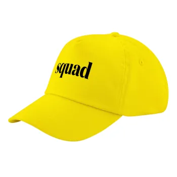Squad display, Καπέλο παιδικό Baseball, 100% Βαμβακερό Twill, Κίτρινο (ΒΑΜΒΑΚΕΡΟ, ΠΑΙΔΙΚΟ, UNISEX, ONE SIZE)