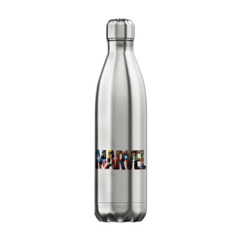 MARVEL characters, Μεταλλικό παγούρι θερμός Inox (Stainless steel), διπλού τοιχώματος, 750ml