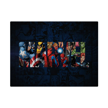 MARVEL characters, Επιφάνεια κοπής γυάλινη (38x28cm)