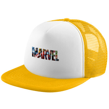 MARVEL characters, Καπέλο Soft Trucker με Δίχτυ Κίτρινο/White 