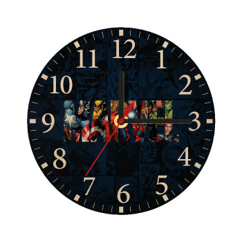 MARVEL characters, Ρολόι τοίχου ξύλινο plywood (20cm)
