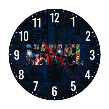 MARVEL characters, Ρολόι τοίχου ξύλινο (30cm)