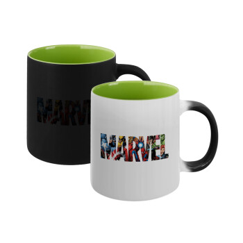 MARVEL characters, Κούπα Μαγική εσωτερικό πράσινο, κεραμική 330ml που αλλάζει χρώμα με το ζεστό ρόφημα