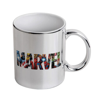MARVEL characters, Κούπα κεραμική, ασημένια καθρέπτης, 330ml