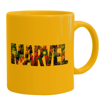 MARVEL characters, Ceramic coffee mug yellow, 330ml (1pcs)