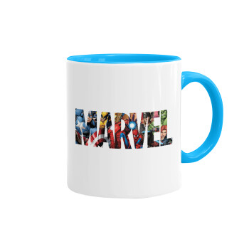 MARVEL characters, Mug colored light blue, ceramic, 330ml