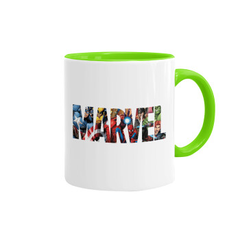 MARVEL characters, Mug colored light green, ceramic, 330ml