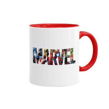 MARVEL characters, Mug colored red, ceramic, 330ml