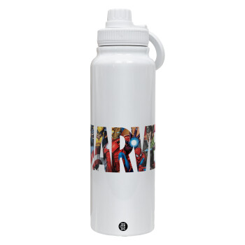 MARVEL characters, 1L Stainless Steel Thermal Bottle with Phone Holder & Double Wall Insulation