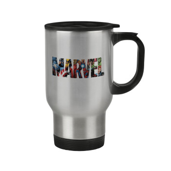 MARVEL characters, Stainless steel travel mug with lid, double wall 450ml