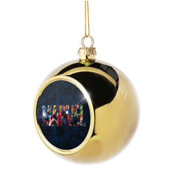 MARVEL characters, Golden Christmas tree ball ornament 8cm