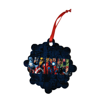 MARVEL characters, Christmas ornament snowflake wooden 7.5cm