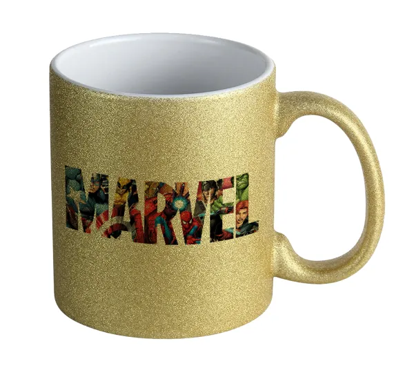 MARVEL characters — Κούπα Χρυσή Glitter που γυαλίζει, κεραμική, 330ml