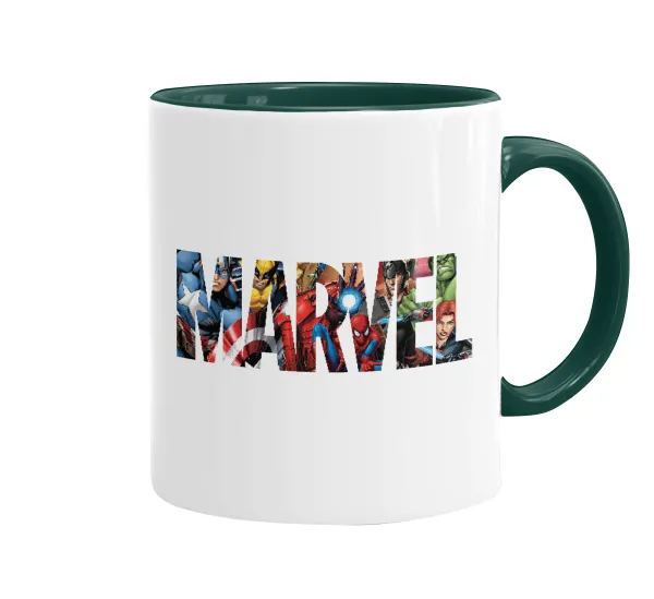 MARVEL characters — Κούπα χρωματιστή πράσινη, κεραμική, 330ml