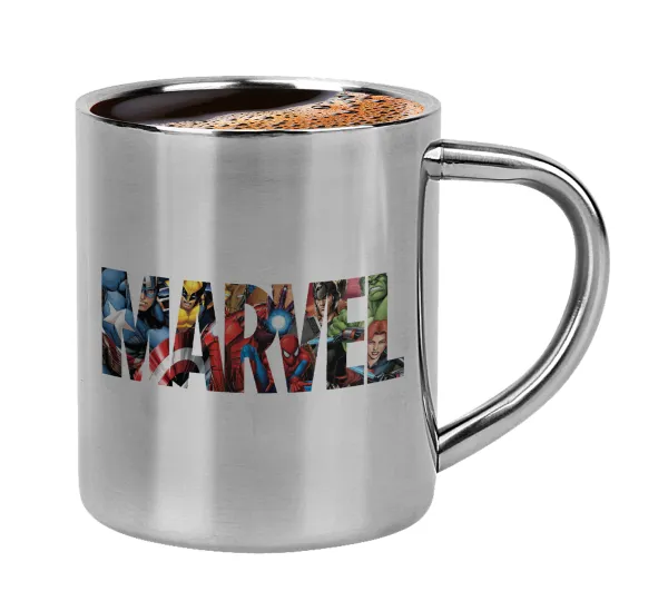 MARVEL characters — Double-wall metal cup for espresso (220ml)
