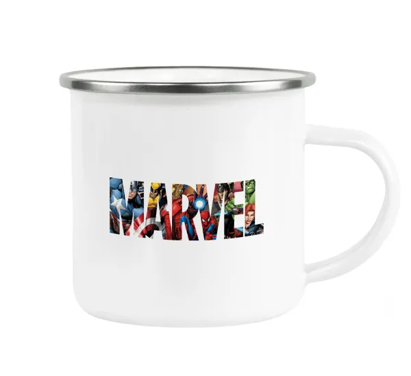MARVEL characters — Metallic enamel cup white 360ml
