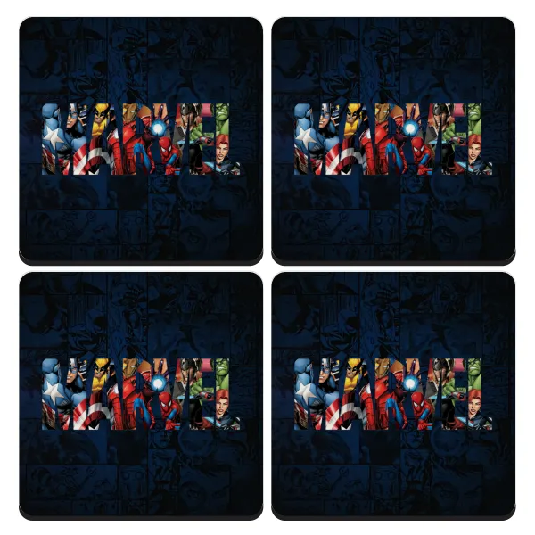 MARVEL characters — Σουβέρ ξύλινα τετράγωνα (9cm)