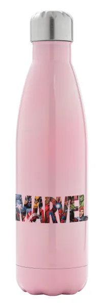 MARVEL characters — Metal mug thermos Pink Iridiscent (Stainless steel), double wall, 500ml