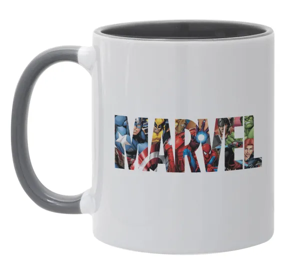 MARVEL characters — Κούπα χρωματιστή γκρι, κεραμική, 330ml