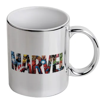 MARVEL characters, Mug ceramic, silver mirror, 330ml
