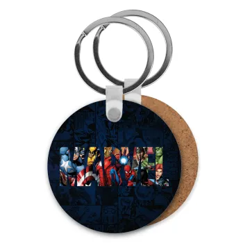 MARVEL characters, Μπρελόκ Ξύλινο στρογγυλό MDF Φ5cm