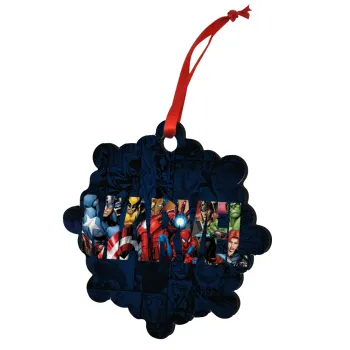 MARVEL characters, Στολίδι Χριστουγεννιάτικο στολίδι snowflake ξύλινο 7.5cm