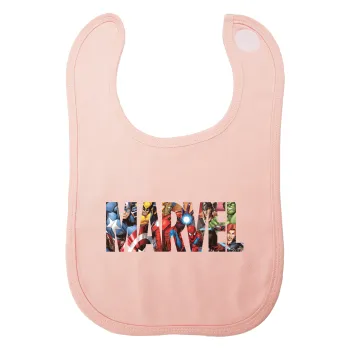 MARVEL characters, Σαλιάρα με Σκρατς ΡΟΖ 100% Organic Cotton (0-18 months)