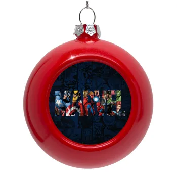 MARVEL characters, Red Christmas tree ornament bauble 8cm