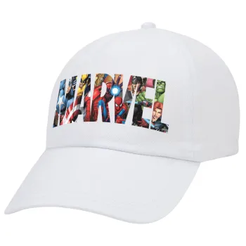 MARVEL characters, Καπέλο Ενηλίκων Baseball Λευκό 5-φύλλο (POLYESTER, ΕΝΗΛΙΚΩΝ, UNISEX, ONE SIZE)