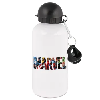 MARVEL characters, Metal water bottle, White, aluminum 500ml