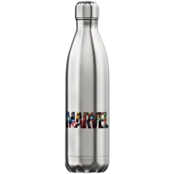 MARVEL characters, Μεταλλικό παγούρι θερμός Inox (Stainless steel), διπλού τοιχώματος, 750ml